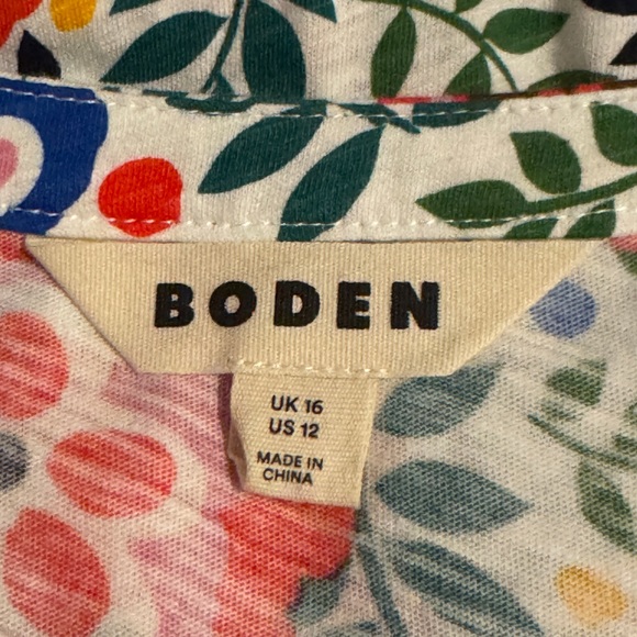 Boden Marina Jersey Multi-Foliage Scatter Long sleeve Lightweight Cotton Button - Picture 6 of 7